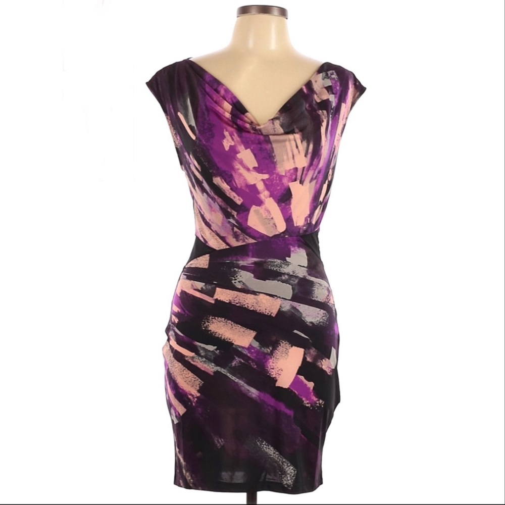RAMPAGE Purple Print Dress - size S